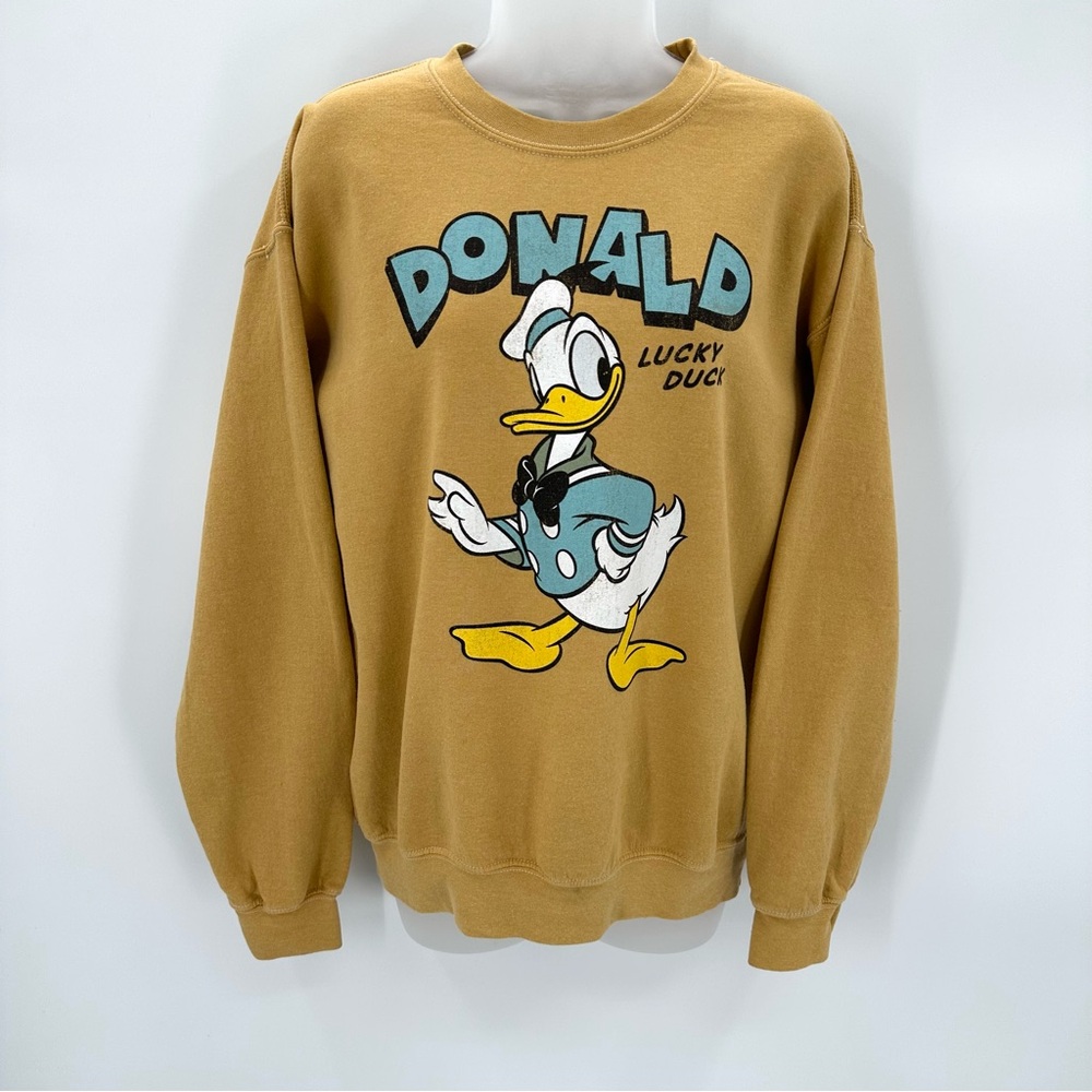 Disney Donald Duck Sweatshirt Womens S Lucky Duck Pullover Crewneck STAINS READ